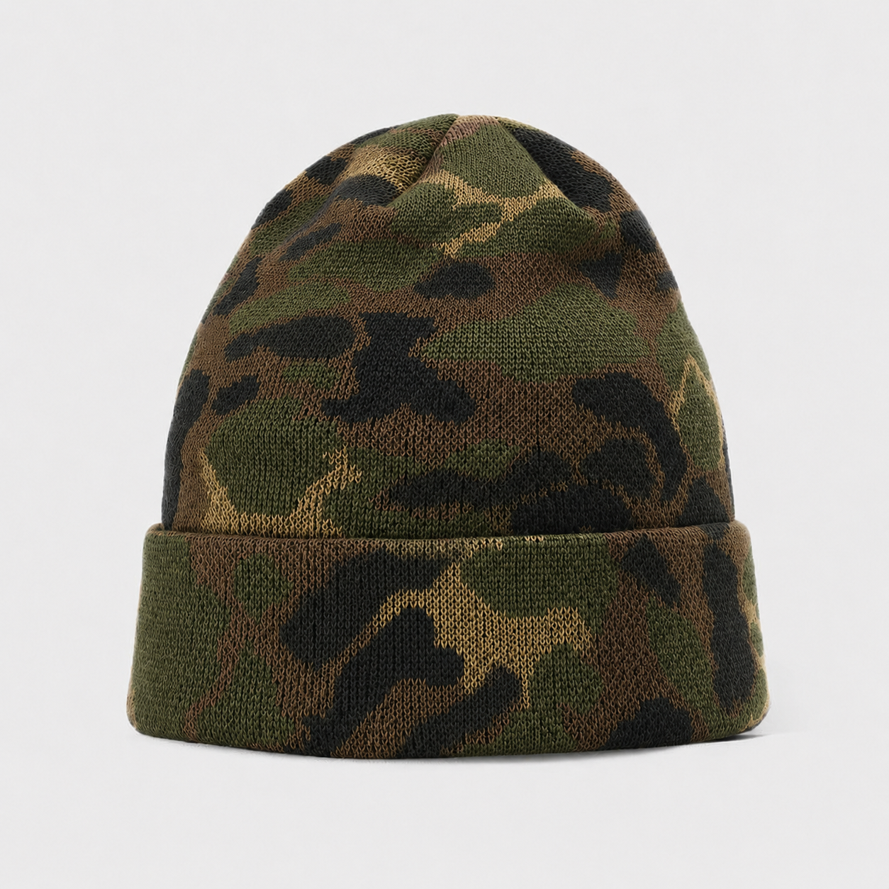 Oakicon Classic Woodland Personalized Name Camo Cuffed Beanie, Oakicon Camo Cuffed Beanie