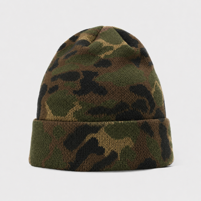 Oakicon Classic Woodland Personalized Name Camo Cuffed Beanie, Oakicon Camo Cuffed Beanie